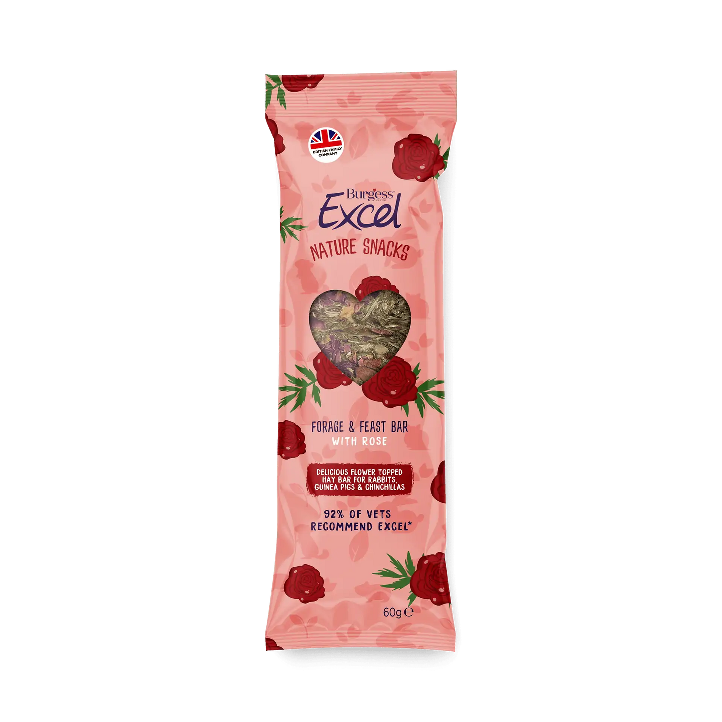 Burgess Excel Forage & Feast Hay Bar with Rose 60g