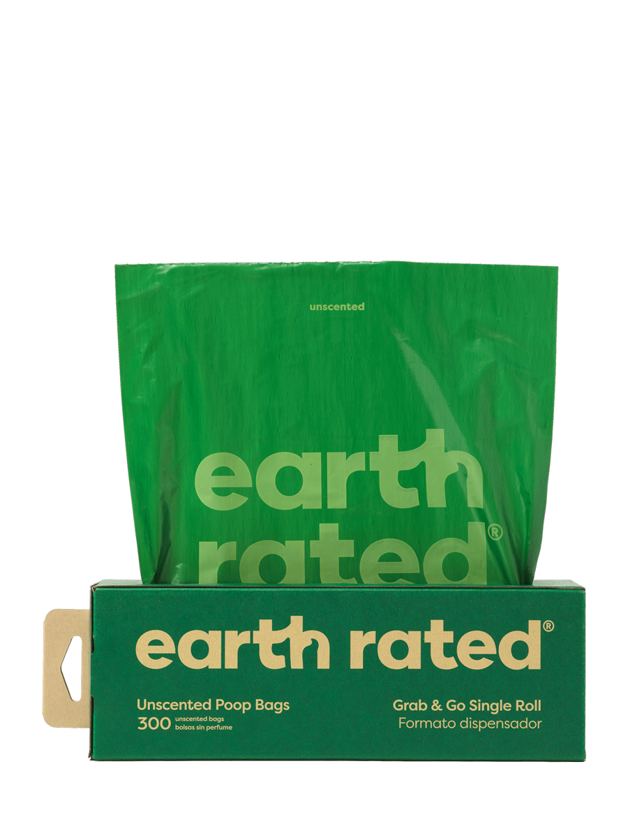 Earth Rated Poop Bags Single Roll Unscented (300 Bags)