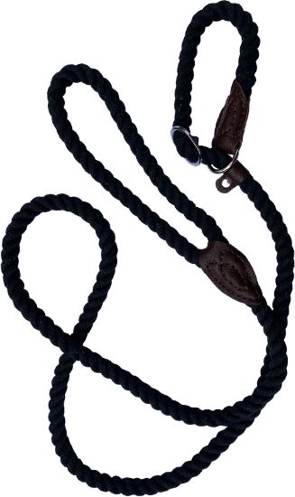 Hem & Boo Dog & Co Cotton Rope Slip Lead Black
