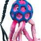 Hem & Boo Octopus Holey Ball Dog Toy with Elasticated Bungee Handle