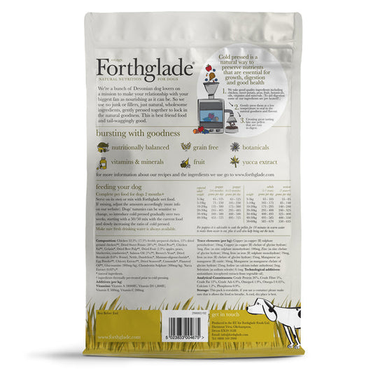 Forthglade Cold Pressed Dry Dog Food Chicken (Grain Free)