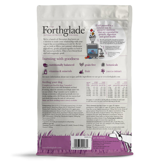 Forthglade Cold Pressed Dry Dog Food Duck (Grain Free)