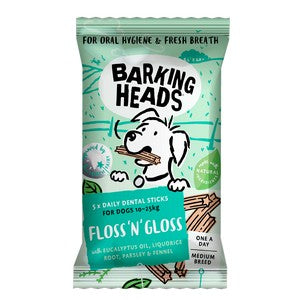 Barking Heads Floss & Gloss Dental Sticks Medium Breed (5pk) 150g