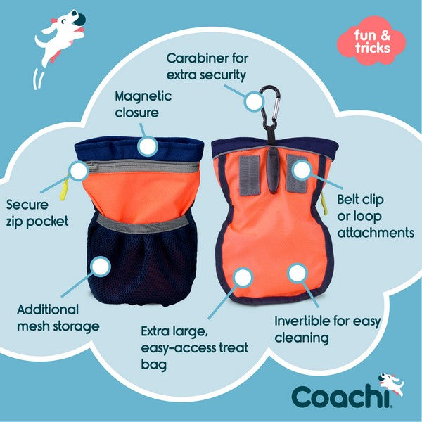 Company of Animals Coachi Pro Train & Treat Bag Navy & Coral