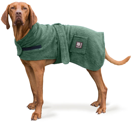 Danish Design Dog Robe Towelling Green 30cm