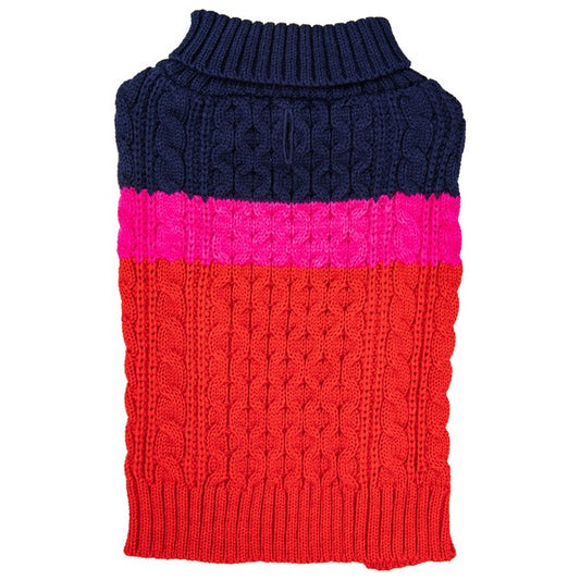 Sotnos Colour Block Red & Pink Sweater