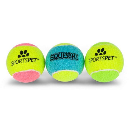 Sportspet Single Squeak Tennis Ball Assorted