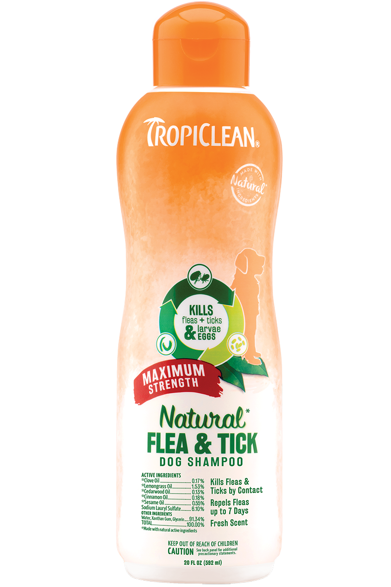 TropiClean Natural Flea & Tick Shampoo Maximum Strength 355ml