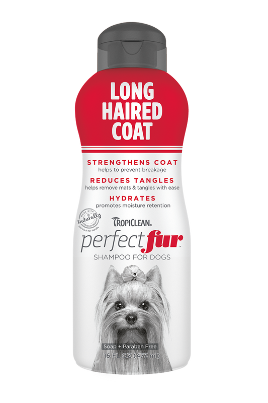 TropiClean Perfect Fur Long Haired Coat Shampoo for Dogs 473ml