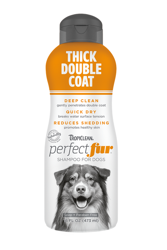 TropiClean Perfect Fur Thick Double Coat Shampoo for Dogs 473ml