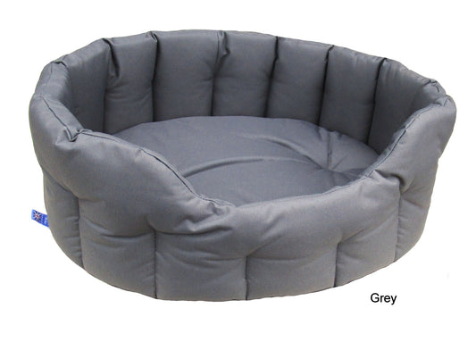 P&L Country Dog Tough Heavy Duty Oval High Sided Waterproof Bed - Grey
