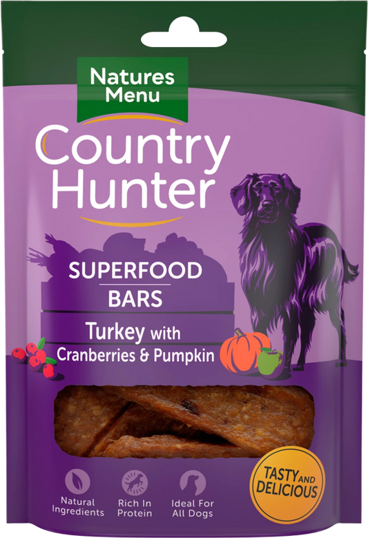 Natures Menu Country Hunter Superfood Bars Turkey, Cranberry & Pumpkin 100g