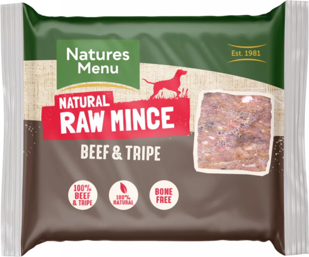 Natures Menu Beef & Tripe Mince Block 400g