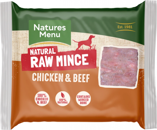 Natures Menu Chicken & Beef Mince Block 400g