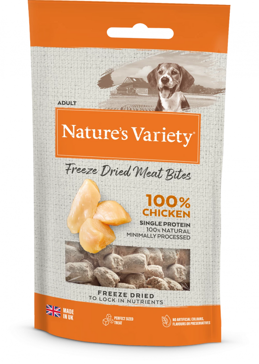 Nature's Variety Freeze Dried Chicken Meat Bite Treats 20g