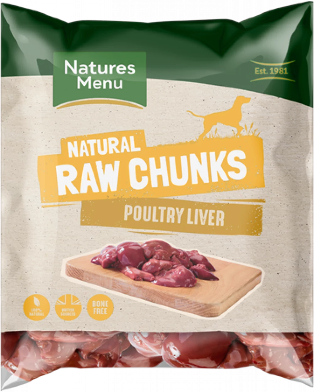 Natures Menu Poultry Liver Chunks 1kg
